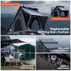 Explorer Pro Rooftop Tent Hard Shell with USB Outlet, Side Awning, Replaceable Netting Curtain&Luggage Racks for 4 Season Camping, Aluminum Pop Up 2-