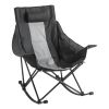 Rocking Camping Chair, Portable Folding Rocker, Heavy-Duty Lawn Chair Recliner with Cupholder & Pocket, Supports 225lbs, Fully Padded Camp Chairs for