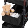Wagon Stroller for 2 Kids, Push Pull Quad Collapsible Stroller with Adjustable Handle, Encircling Harness Removable Canopy, 4 Wheels with Brakes, Mut