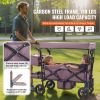 Wagon Stroller for 2 Kids, Push Pull Quad Collapsible Stroller with Adjustable Handle, Encircling Harness Removable Canopy,4 Wheels w/ Brakes,Mutifun