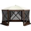 Gazebo Screen Tent, 12 x 12 ft, 6 Sided Pop-up Camping Canopy Shelter Tent with Mesh Windows, Portable Carry Bag, Ground Stakes, Large Shade Tents fo
