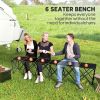 Portable 6-Seater Folding Camping Chair, Team Bench Chair with Carry Bag for Soccer Football Team, No Assembly