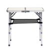 Outdoor Folding Camping Table, 2ft Portable Pinic Table with 3 Adjustable Height, Small Aluminum Foldable Lightweight Patio Side Table with Carry Han