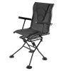 Hunting Chair, 360° Silent Swivel, Foldable Portable Blind Chair, Heavy-Duty Steel Frame Ground Stool Seat, with Armrests, Adjustable Carry Strap, An