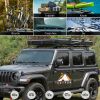 Adventurer Pro Rooftop Tent Hard Shell with USB Outlet, Side Awning, Replaceable Rain Fly&Luggage Racks for 4 Season Camping, Aluminum Pop Up 2-3 Per
