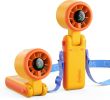 Portable Handheld Turbo Fan, 5 Gear Wind, Battery Operated, Up to 12 Working Hours, 3 IN 1 Hand Fan with Air Turbo Tech Cooling Fan for Outdoor Activ