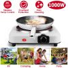 1200W Electric Infrared Single Burner Portable Heating Hot Plate Stove Countertop RV Hotplate with 7.5' Glass Cooktop Stepless Temperature Adjustment