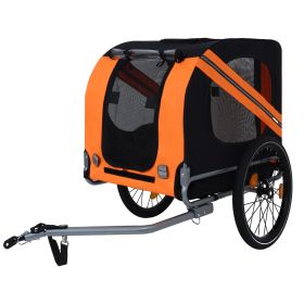 Large Folding Bike Trailer for Dogs – 120LB Capacity All-Terrain Pet Carrier, Durable Steel Frame for Cycling, Jogging, Camping & Outdoor Adventures, (Color: as Pic)