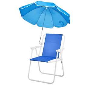 Folding Beach Chair with Umbrella for Adults, Lightweight Porable Camping Chair with 265lbs Capacity for Travel Picnic Concert & Outdoor Activities, (Color: as picture)