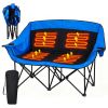 Oversized Heated Camping Chair, Patio Lounge Chairs with 3 Heat Levels, Portable Folding Heated Chair Round Moon Saucer Folding Lawn Chair Outdoor Ch