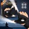 1pc Rechargeable Led Flashlight Fishing Gloves With Hook-and-loop Fastener For Outdoor Fishing Camping Hiking; Christmas Gifts For Dads Boyfriends Hu