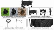 680LBS Heavy Duty Folding Wagon Cart, All-Terrain Collapsible Utility Wagon with Extra Large Capacity, Compact Foldable Pull Cart for Camping, Grocer