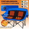 Oversized Heated Camping Chair, Patio Lounge Chairs with 3 Heat Levels, Portable Folding Heated Chair Round Moon Saucer Folding Lawn Chair Outdoor Ch