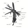 1pc 16-in-1 Multifunctional Pocket Knife Set with Keychain Holder, Scissors, Bottle Opener, Saw, and Camping Combination Tool - Essential Outdoor Gea