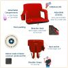 Alpcour Reclining Stadium Seat - Waterproof Foldable Camping Chair with Extra Thick Padding and Wide Back Support
