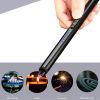 1pc Electric Lighter Flameless Windproof USB Long Lighter; Rechargeable Lighter With Safety Lock; Lighters For Kitchen Camping BBQ Picnic
