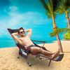 Foldable Camping Chair 330LBS Load Heavy Duty Steel Lawn Chair Collapsible Chair with Reclining Backrest Angle Cup Holder Pillow Side Pocket Carry Ba