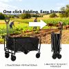 680LBS Heavy Duty Folding Wagon Cart, All-Terrain Collapsible Utility Wagon with Extra Large Capacity, Compact Foldable Pull Cart for Camping, Grocer